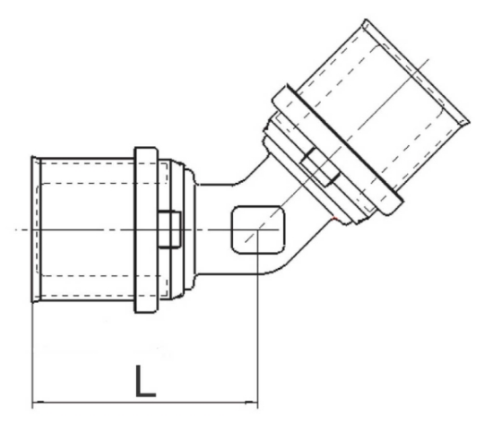 Bild på LK VINKEL KOPPLING 45'   A32